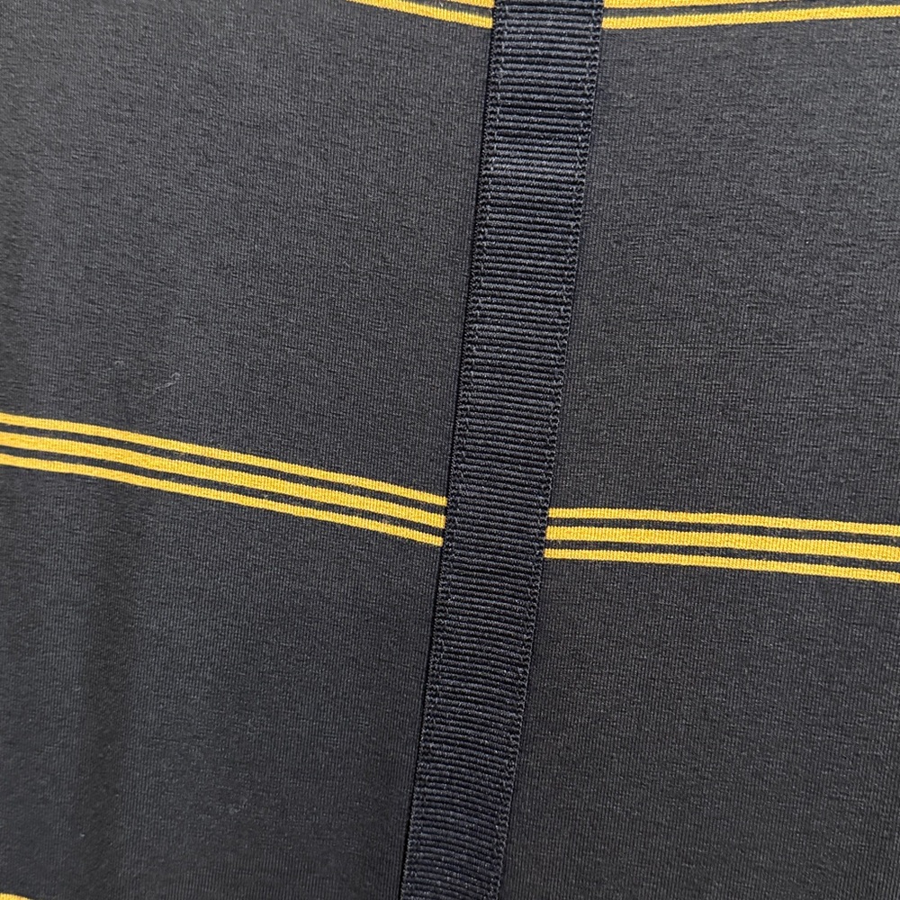 Black and Gold Striped Dress with Scarf - Picture 6 of 10